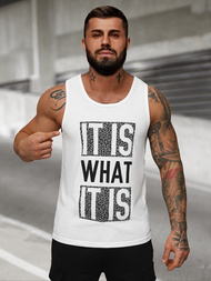 Herren Tank Top Weiß OZONEE JS/8B1710/1Z