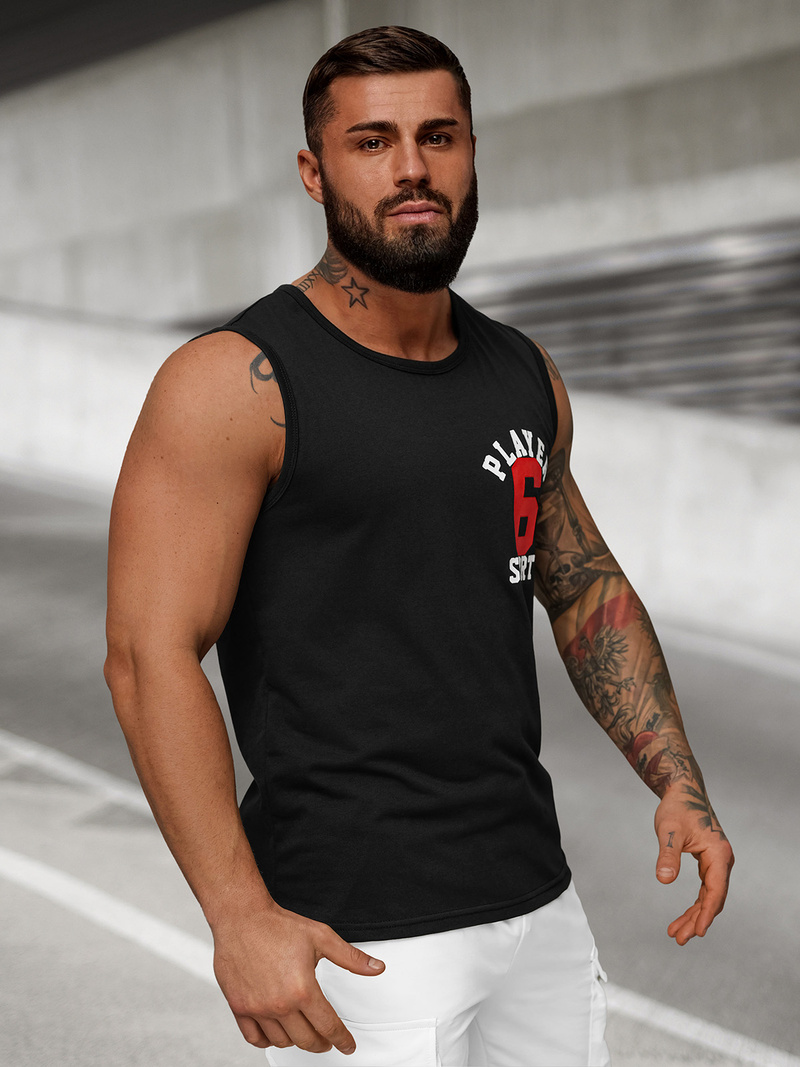 Herren Tank Top Schwarz OZONEE JS/8B1717/3Z