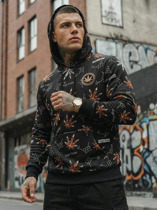 Herren Kapuzenpullover Schwarz OZONEE O/B266Z