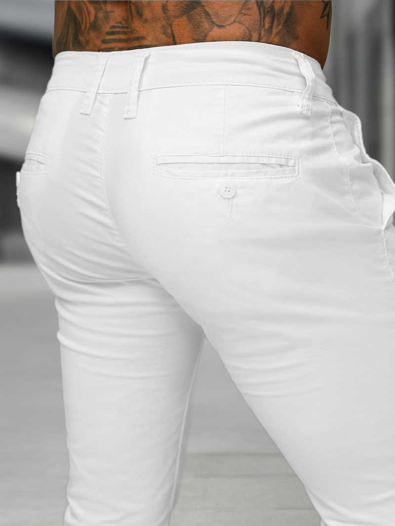 Herren Chino Hose Weiß OZONEE BL/SK222/2