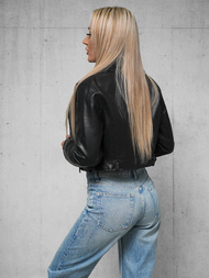 Damen Lederjacke Schwarz OZONEE JS/11Z8128