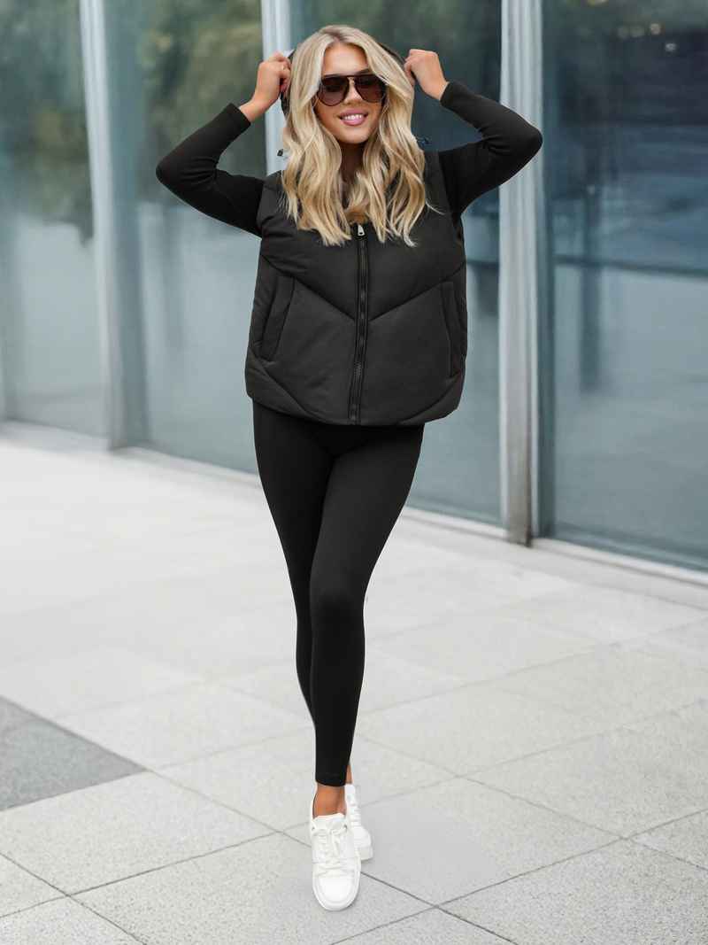 Damen Weste Schwarz OZONEE JS/16M9291/392