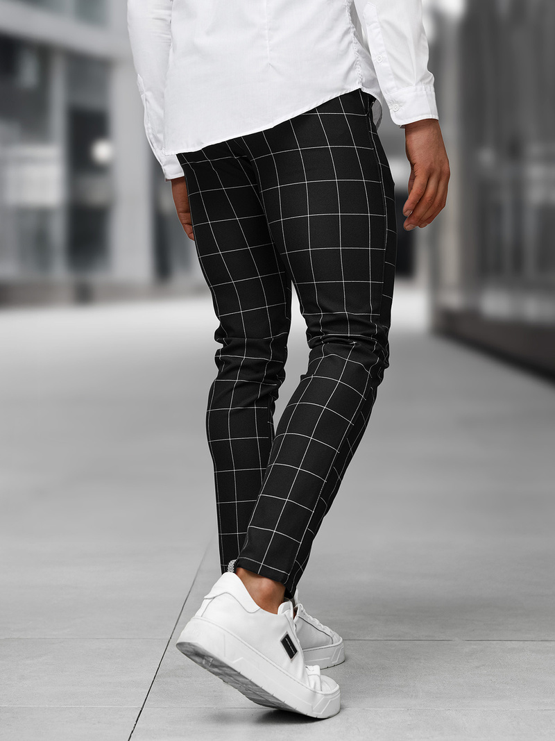 Herren Chino Hose Schwarz OZONEE DJ/5505Z