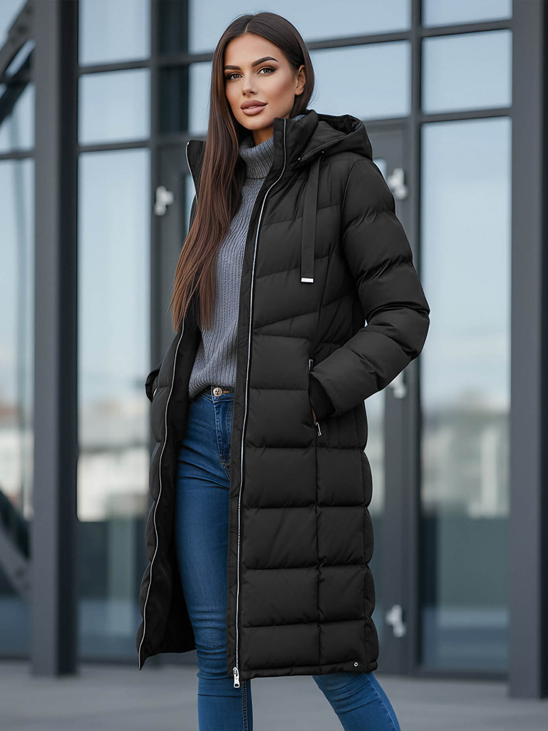 Damen Winterjacke Schwarz OZONEE JS/M736/392Z