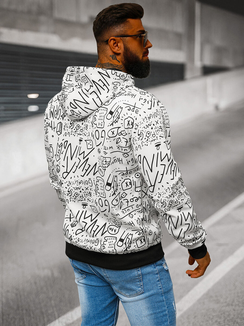 Herren Kapuzenpullover Weiß OZONEE JS/8B1182/1