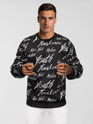 Herren Sweatshirt Schwarz OZONEE JS/8B1189/3Z