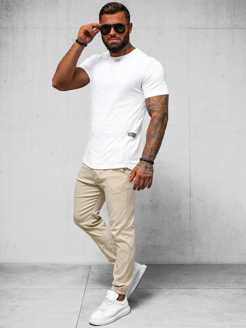 Herren Chino Jogger Hose Beige OZONEE O/1405SP