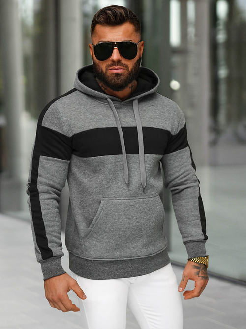 Herren Kapuzenpullover Anthrazit OZONEE JS/8B1309/5