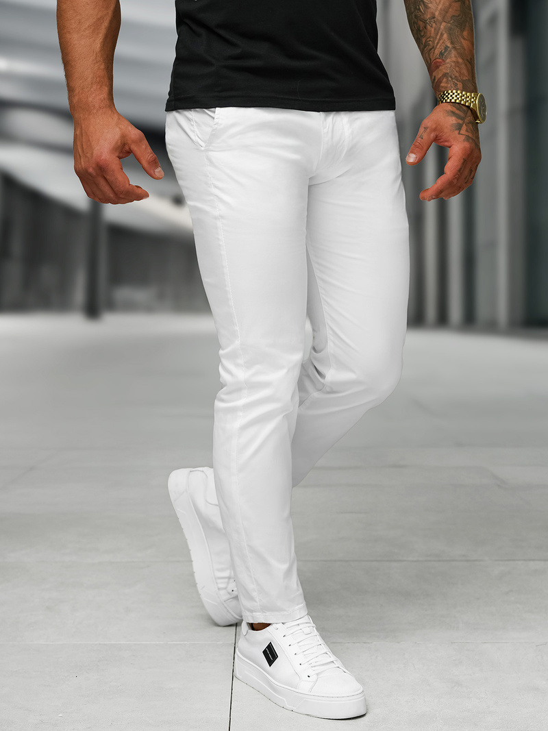 Herren Chino Hose Weiß OZONEE BL/SK222/2