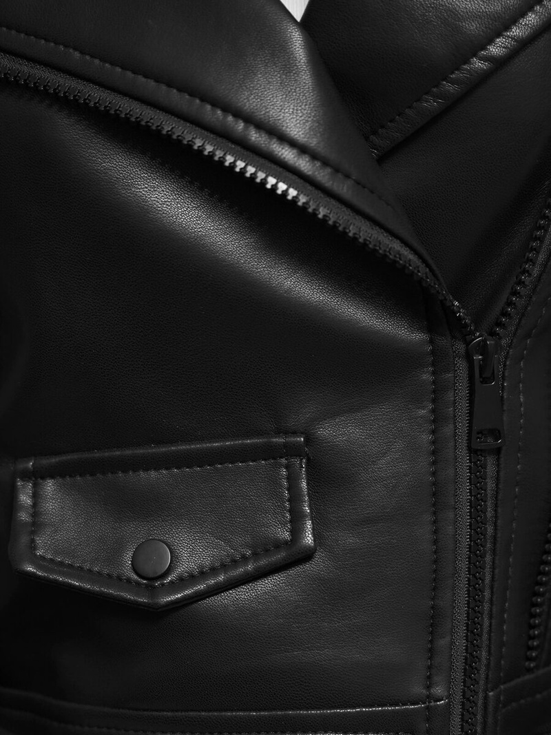 Damen Lederjacke Schwarz OZONEE JS/11Z8128