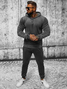 Herren Velours Sportanzug Anthrazit OZONEE JS/8C1171/6
