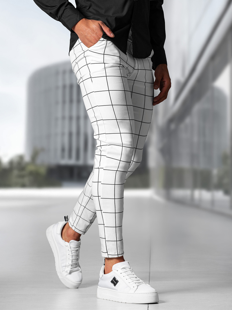 Herren Chino Hose Weiß OZONEE O/P4009Z