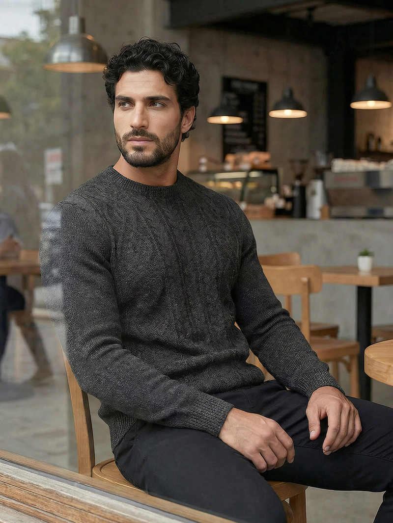 Herren Pullover Anthrazit OZONEE JS/59B3610/5