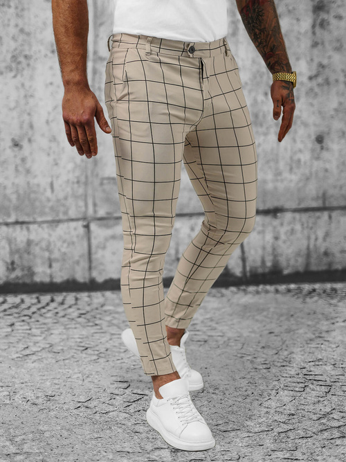 Herren Chino Hose Beige OZONEE O/P4009