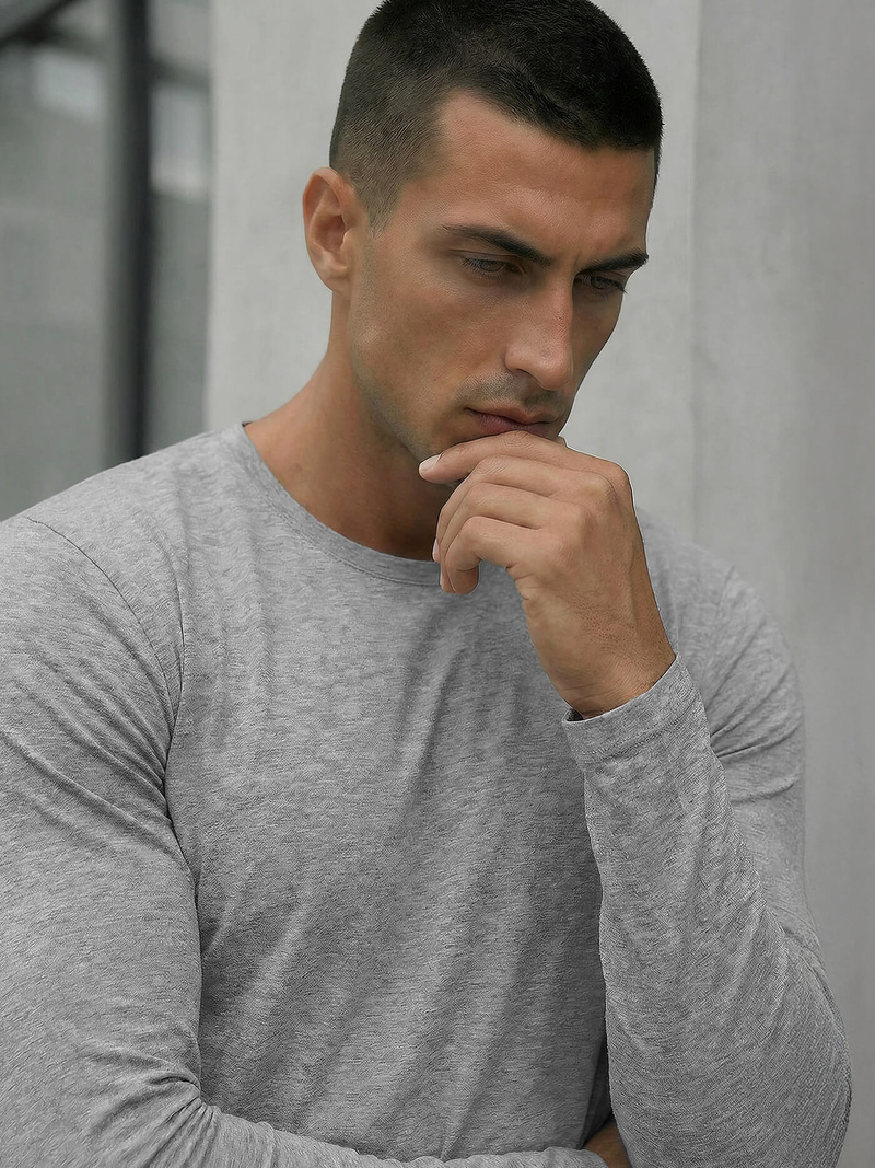 Herren Longsleeve Grau OZONEE JS/DB71/3