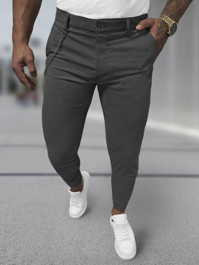 Herren Chino Hose Anthrazit OZONEE DJ/3300