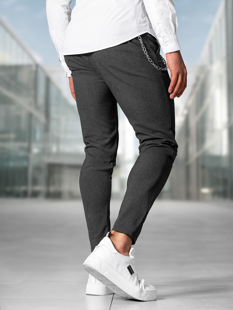 Herren Chino Hose Anthrazit OZONEE DJ/3300Z