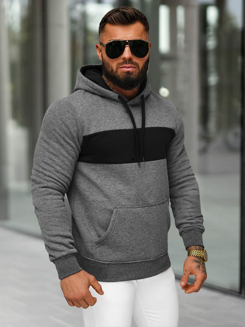 Herren Kapuzenpullover Anthrazit OZONEE JS/8B1315/5