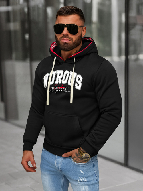 Herren Kapuzenpullover Schwarz OZONEE O/TT30510