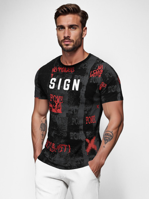 Herren T-shirt Schwarz OZONEE O/MPO3468Z