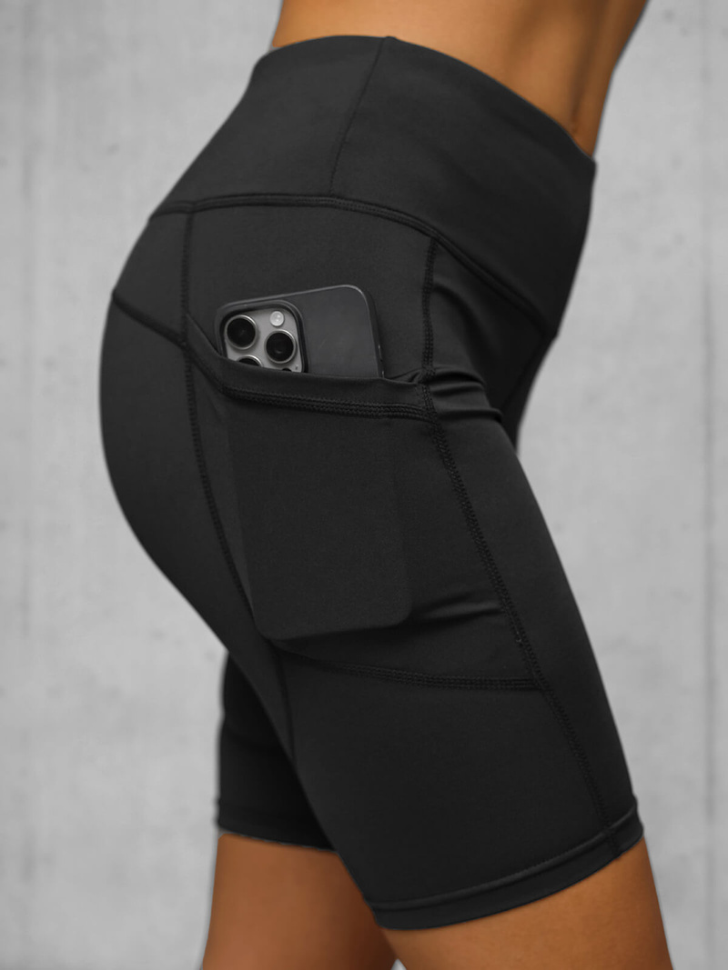 Damen Kurze Leggings Schwarz JS/XY24003S