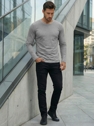 Herren Longsleeve Dunkelgrau OZONEE JS/2088Z