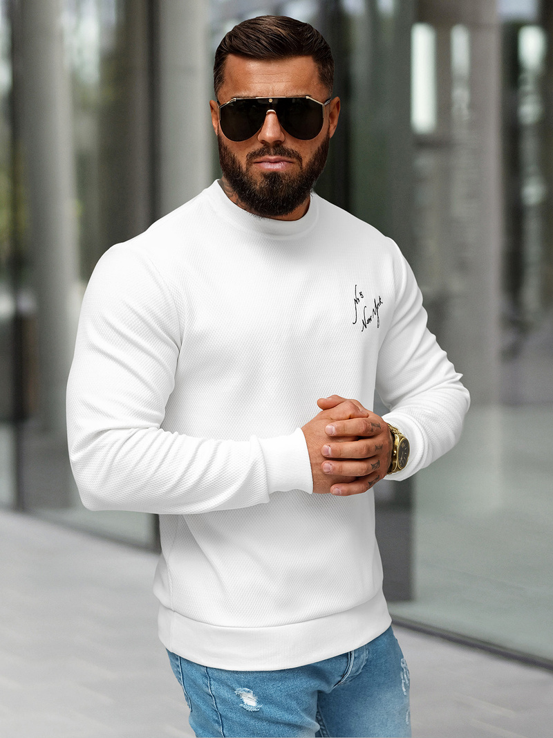 Herren Sweatshirt Weiß OZONEE O/P2031Z