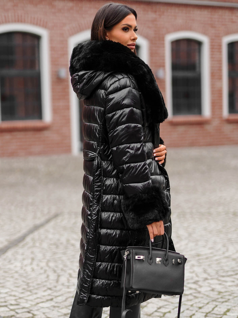 Damenmantel Schwarz OZONEE JS/5M3160/392Z