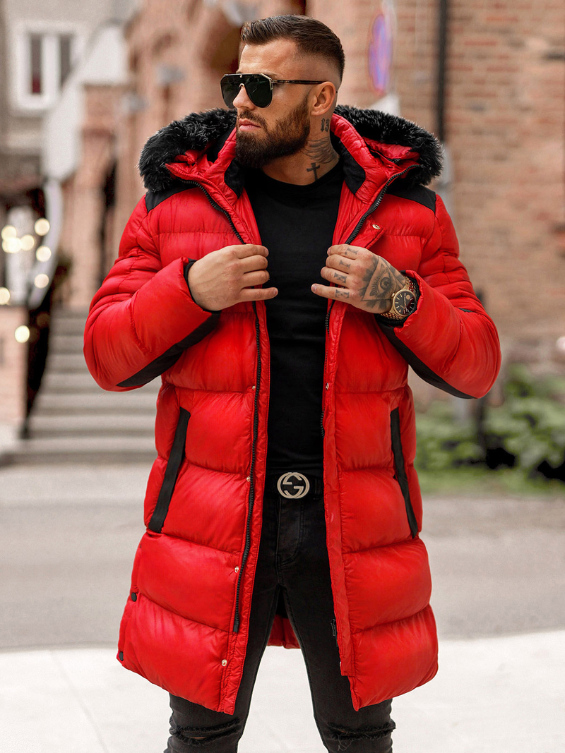 Herren Winterjacke Rot OZONEE O/M800Z