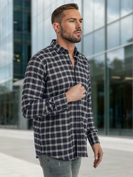 Herren Hemd Dunkelblau OZONEE V/V173