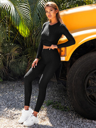 Zweiteiliges Trainingsanzug-Set Schwarz OZONEE O/22060Z