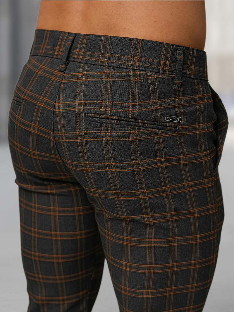 Herren Chino Hose Anthrazit OZONEE DJ/5632Z