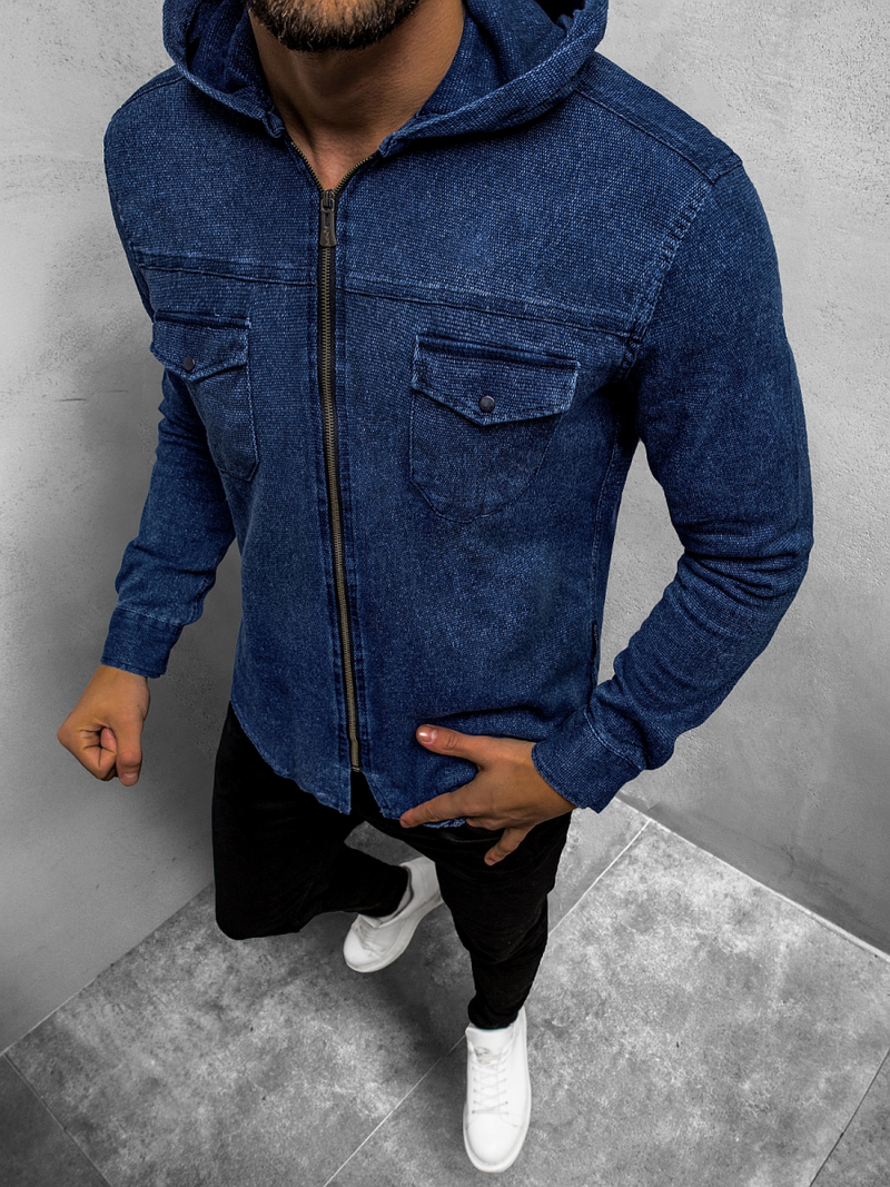 Herren Jeanshemd Blau OZONEE O/3450Z
