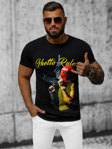 Herren T-shirt Schwarz OZONEE O/T129/3