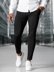 Herren Chino Hose Schwarz OZONEE O/P4049Z