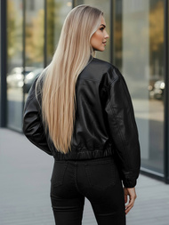 Damen Lederjacke Schwarz OZONEE JS/11Z8281