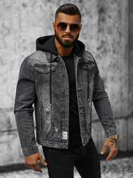 Herren Jeansjacke Schwarz OZONEE NB/MJ505NZ