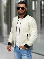 Herren Lederjacke Ecru OZONEE JS/11Z8107
