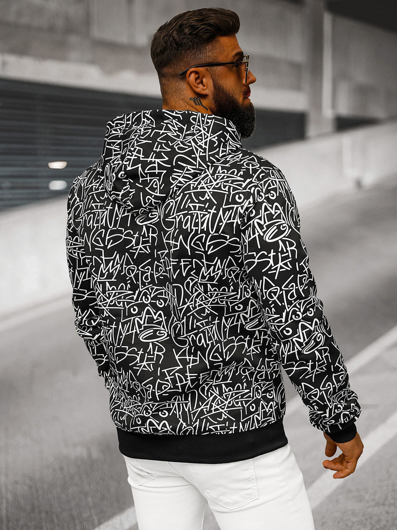 Herren Kapuzenpullover Schwarz OZONEE JS/8B1183/3