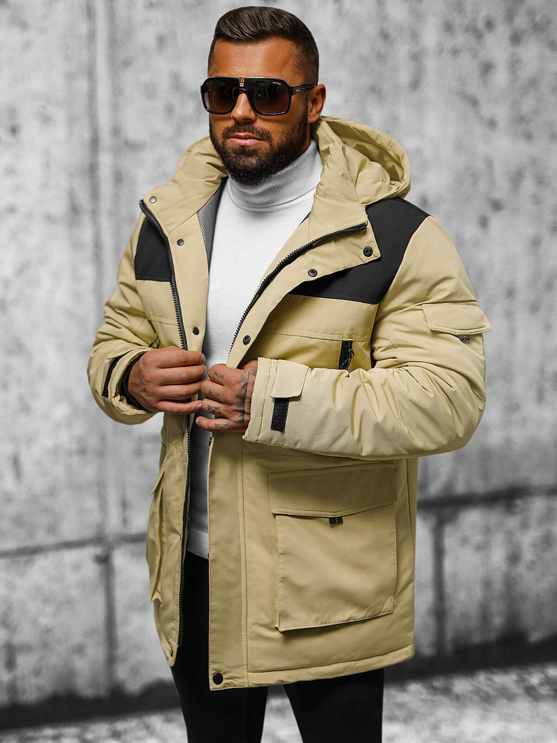 Herren Winterjacke Beige OZONEE JS/22M322/62