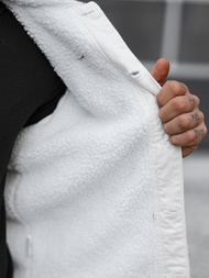 Herren Jeansjacke Sherpa Weiß OZONEE NB/MJ541Z