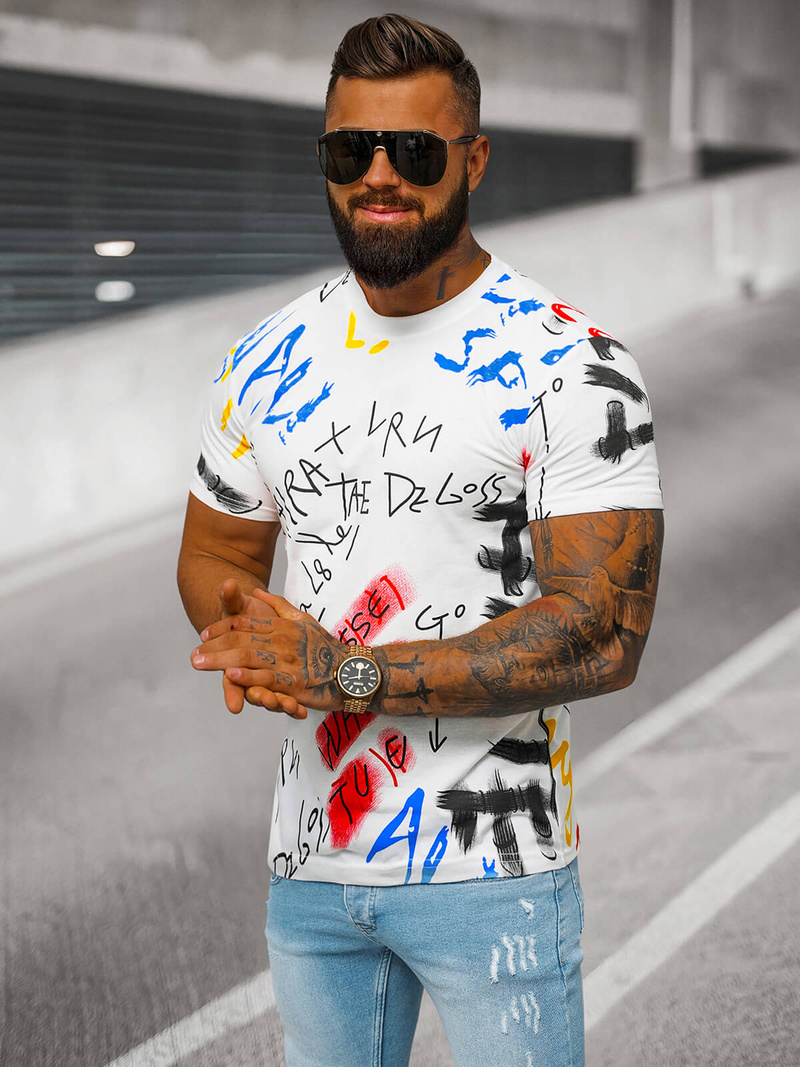 Herren T-shirt Weiß OZONEE JS/8T1211/1