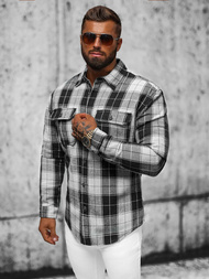 Herren Hemd Schwarz OZONEE NB/MC727N