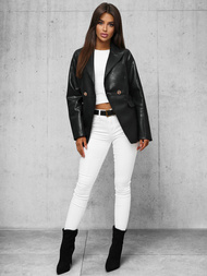 Damen Lederjacke Schwarz OZONEE JS/11Z8121Z