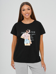 Damen T-shirt Schwarz OZONEE JS/95T2573/3