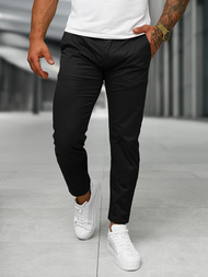 Herren Chino Hose Schwarz OZONEE BL/SK222/1