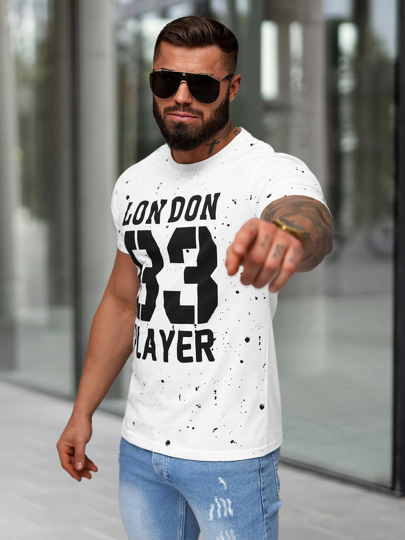 Herren T-shirt Weiß OZONEE JS/8B1388/1