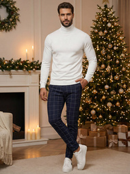 Herren Chino Hose Blau OZONEE DJ/5505Z