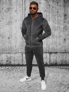 Herren Velours Sportanzug Anthrazit OZONEE JS/8C1169/6