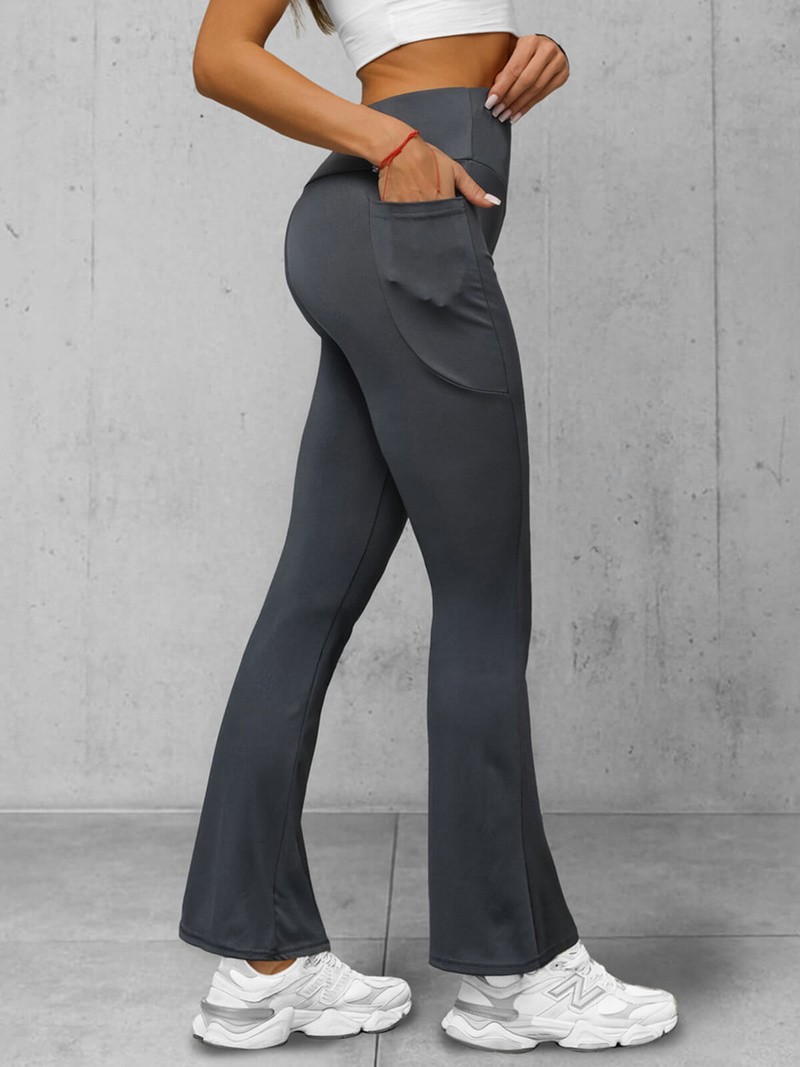 Damen Leggings mit Breiten Beinen Anthrazit JS/35K1603/5